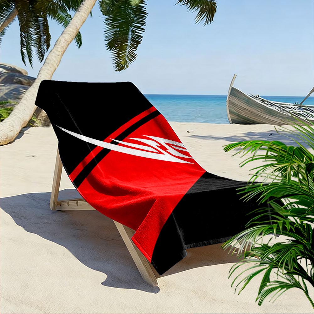 Large Beach Towel with Red Diagonal Streamline Logo, Quick Dry Microfiber, Soft and Durable, for Beach Pool Travel