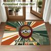 Crystal Velvet Square Rug Custom NameJCB Pattern Non Slip Home Floor Decor Rug