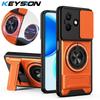 KEYSION Магнитный чехол для телефона для HONOR X8d Защита камеры со сдвижной крышкой Вертикальная подставка Кольцо 360° Ударопрочная задняя крышка для Honor X8d