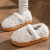 Fashion Couple's Cotton Slippers Winter Women Outdoor Non Slip Warm Plush Shoes Indoor Lightweight Comfortable Soft Sole Men Home Shoes