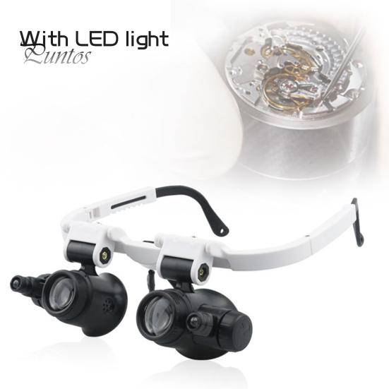 Увеличительные очки со светодиодной подсветкой, улучшенная видимость, складная конструкция, увеличительное стекло для ремонта часов с растягивающимся держателем для очков