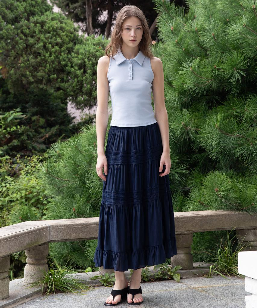 J Mark New York Lace Banded Skirt_5Color