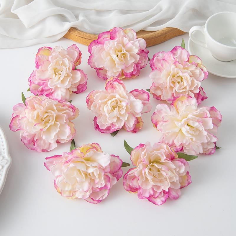 5/10 шт. Искусственно сделанные цветы с обожженными краями и пионами для домашнего досуга, заколки для волос, свадебное украшение одежды, скрапбукинг