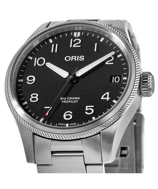 Oris Мужские часы Big Crown ProPilot с большой датой и черным циферблатом 01-751-7761-4164-07-8-20-08 100M