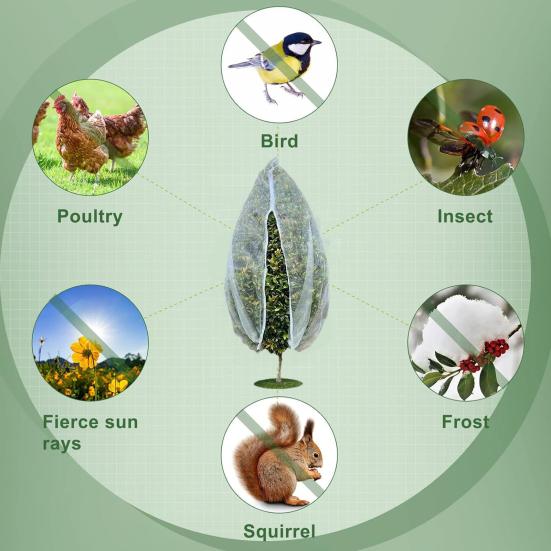 Сетчатый чехол для защиты от насекомых, сетчатые сумки для фруктовых деревьев с застежкой-молнией, защитная сетка от насекомых и птиц для фруктовых овощей, деревьев, кустов, цветов