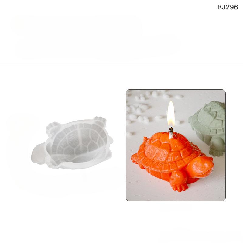 1Pc DIY Epoxy 3D Three-dimensional Turtle Size Wood Mold Aromatherapy Plaster Candle Ornament Silicone Ornament