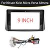9 inch Car Frame Fascia Adapter Android Radio Dash Fitting Panel Kit For Nissan Kicks Micra Versa Almera