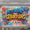 2D plane, 1 piece of German graffiti birthday-themed background fabric, suitable for families and studios