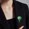 Brooch Pin Green Peony Resin Rust-Proof Brooch Realistic Appearance Suit Lapel Dress Badge Jewelry Accessory