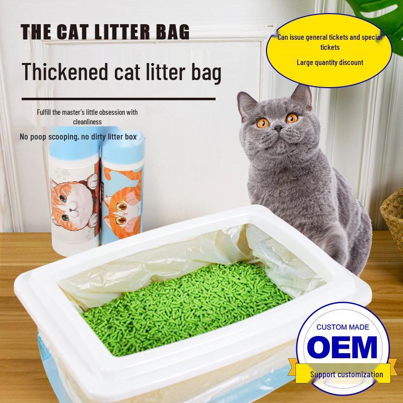 Self-Closing Drawstring Cat Litter Cleaning Bags - Thickened Plastic for Pet Litter Box