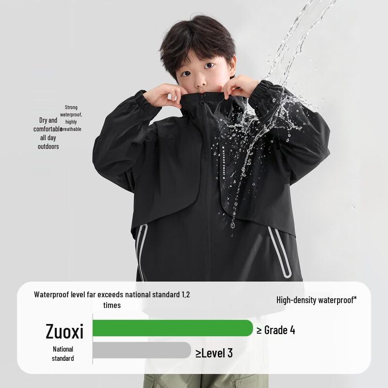 Boys' Outdoor Reflective Waterproof Jacket