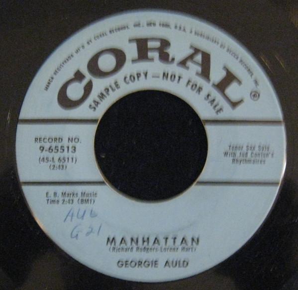 7-дюймовая пластинка GEORGIE AULD - Manhattan 965513PROMO Coral US Jazz Б/У