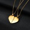 Titanium Steel Heart-Shaped Couple Necklace with Engraving Option