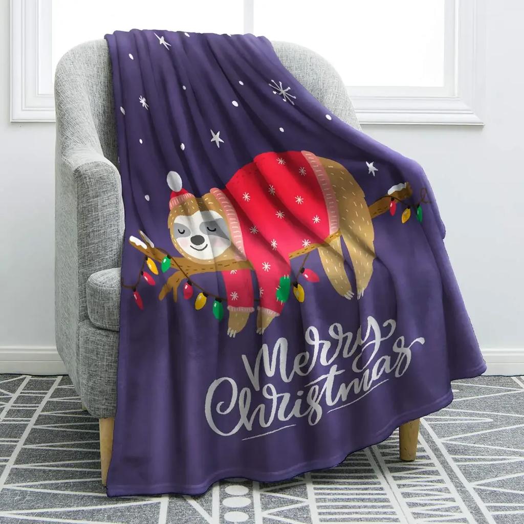 Sloth Print Throw Blanket Smooth and Soft Blanket Teens Adult for Sofa Chair Bed Office Travelling Camping Birthday Gift Blanket