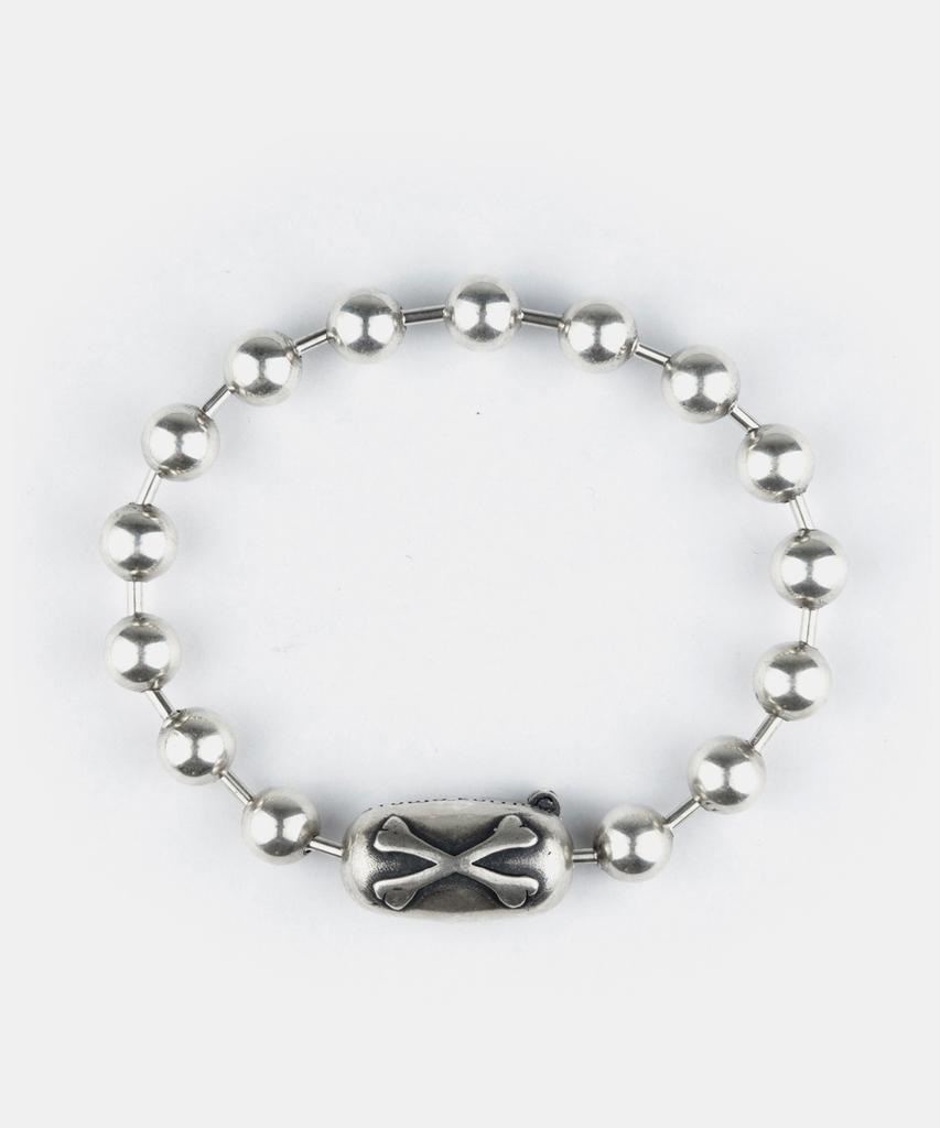 Sheen666 Crossbone Ball Chain Silver Bracelet 8Mm