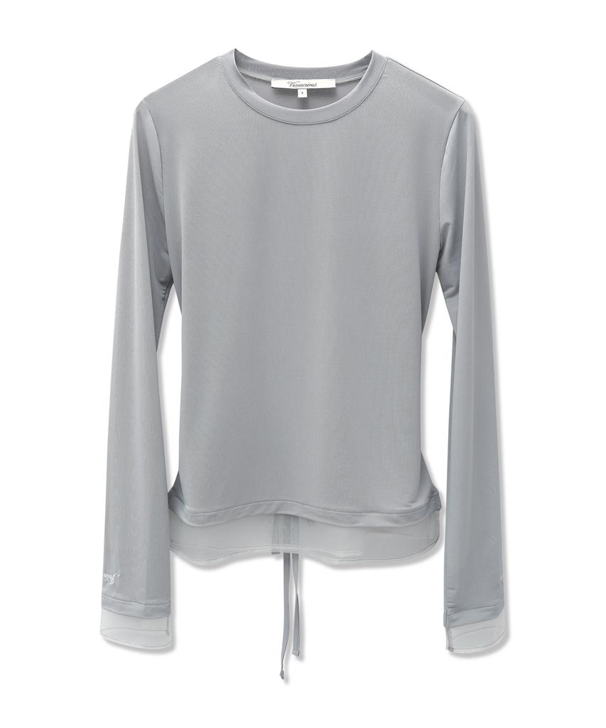 VIVACIOUS See-Through Layered Spandex Tee_3 Colors