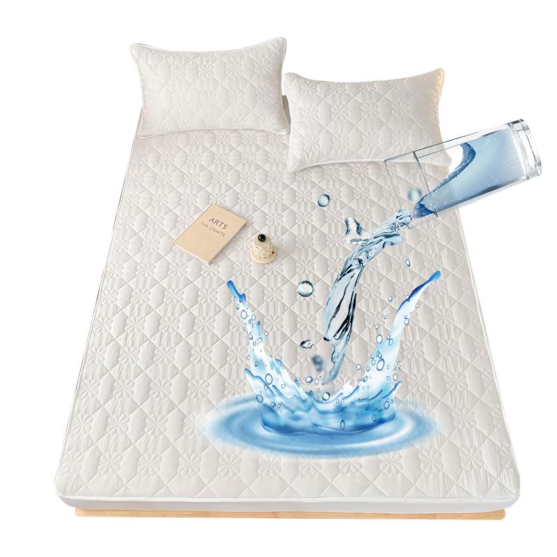 Waterproof Elastic Mattress Cover Bed Sheets Pad Protector Bed Cover Soft Queen King Solid Color Latex Mat Cover 150/160/180x200