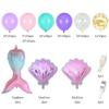 Mermaid Purple Pink Tiffany Blue Latex Combination Shell Fish Tail Foil Balloon Birthday Party Decoration