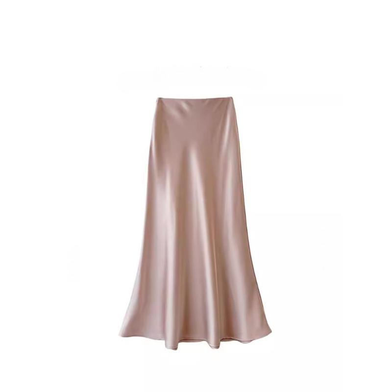 Bust Skirt Spring New High Waist Thin Silky Long A-shaped Hip Skirt Fishtail Skirt