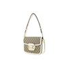 Gucci Horsebit 1955 Vintage Logo Canvas And Leather Saddle Bag Women Shoulder Bag Ebony White 602204-92TCG-9761