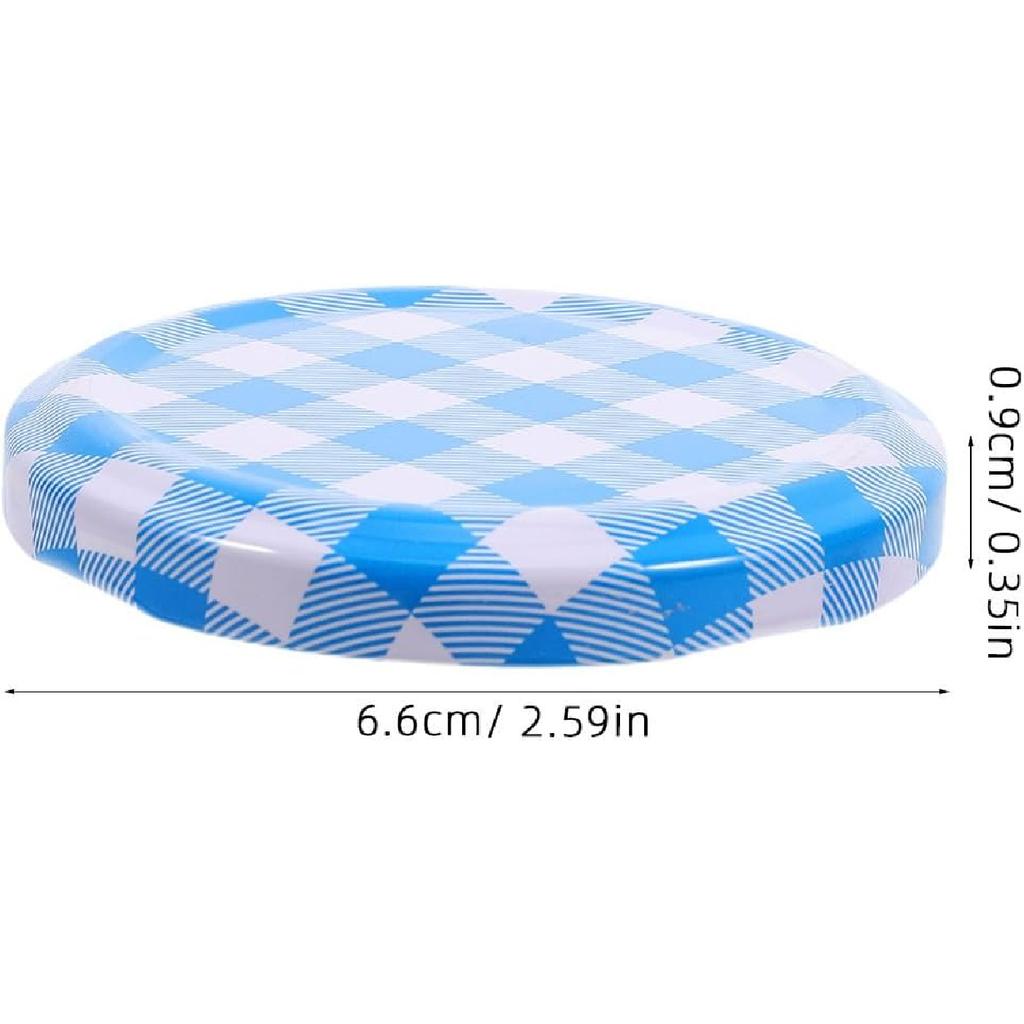 Alipis 50 шт. Небесно-голубые крышки из жести для банок, Герметичные уплотнительные крышки для джема, солений и многого другого, Многоразовые и железные крышки для банок для консервирования, 2,59 дюйма