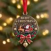Christmas Ornaments Double-Sided Acrylic Santa Claus Bell Hanging Decor for Tree Home Store Festive Holiday Party Decoration