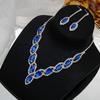 Set European And American Bridal Necklace Earring Set Versatile Fashion Color Crystal Necklace Two -Piece Jewelry Ladies Jewelry