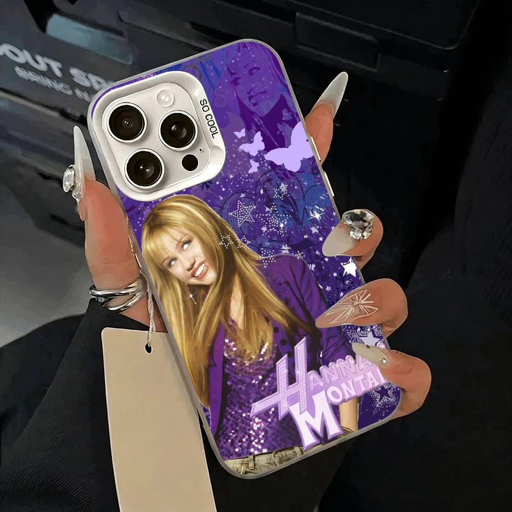 Чехол для телефона H-Hannah-M- Montana Для iPhone 17 Air 16 15 14 13 12 11 Pro Max Белый Серебристый Жесткая Крышка