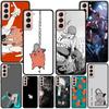 Милый чехол Chainsaw Man для Samsung Galaxy S22 Ultra Чехол для телефона S21 S20 FE S10 S9 S8 Plus S10e S7 Edge Черный Мягкий Силиконовый Чехол