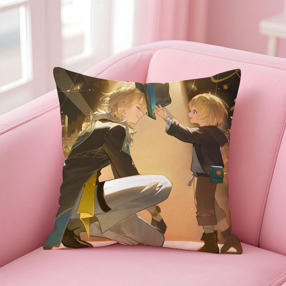 Game Honkai Star RailCool Cushion Cover Pillowcase Short Plush Invisible zipper Room Sofa Cushion Cover