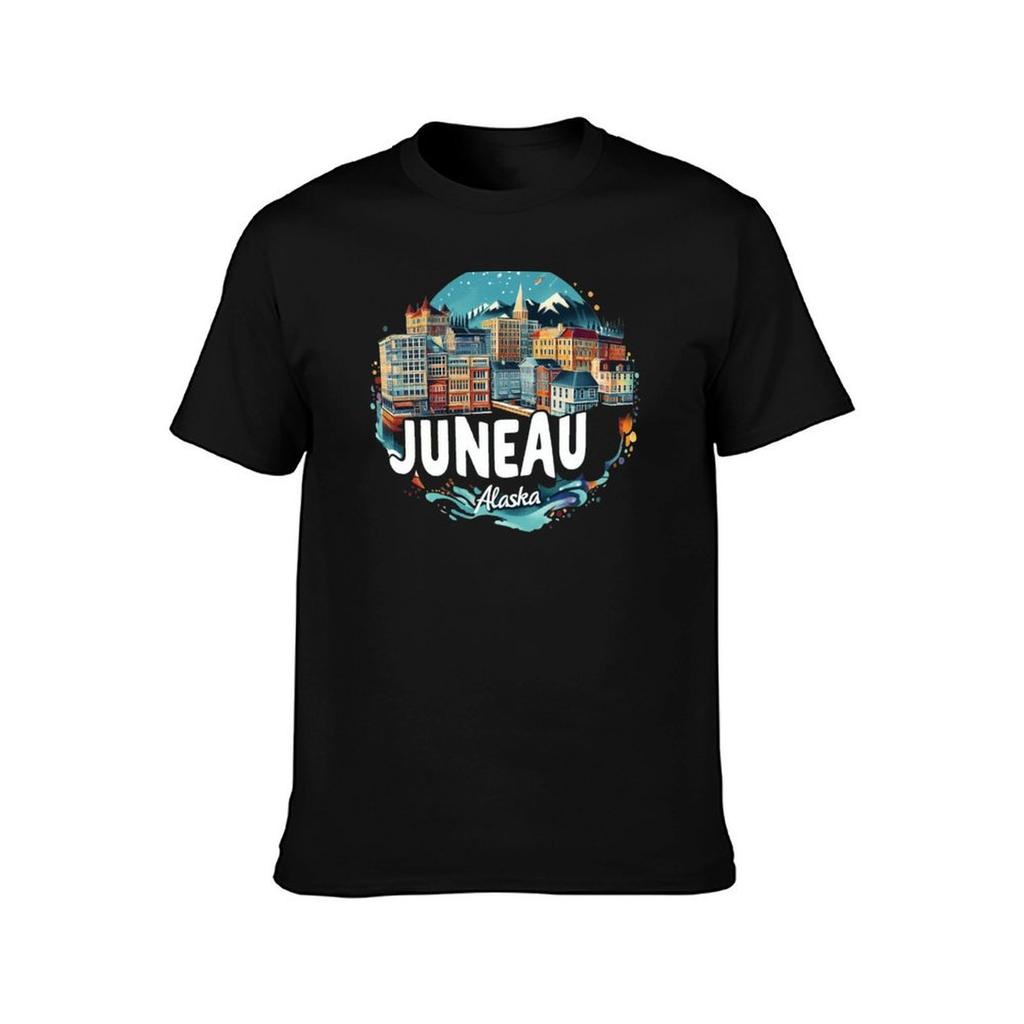 Juneau Alaska Watercolor Illustration TShirt Casual Basic Street Style TShirt