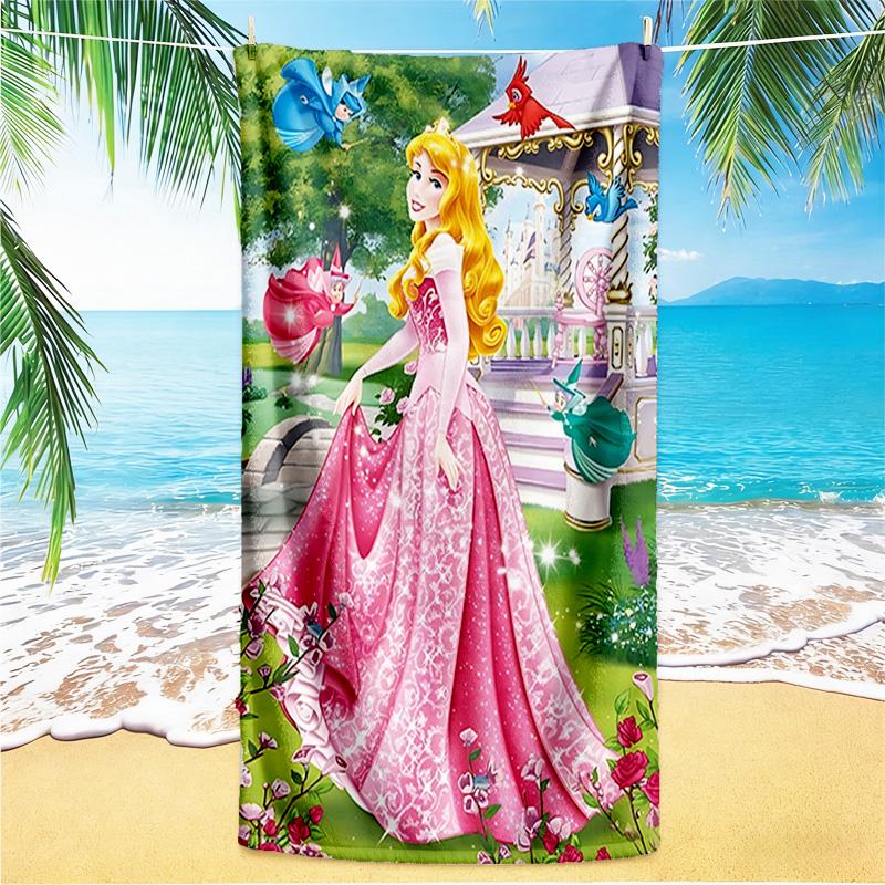 1pc Princesses Magical Garden beach towel,quick drying absorbent beach towel,outdoor sports swimming beach towel,Soft and comfortable Y71612