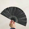 Yousheng Rave Folding Hand Fan Glitter Holographic Handheld Fan Rave Party Dancing Clap Fan for Festival Club Performance