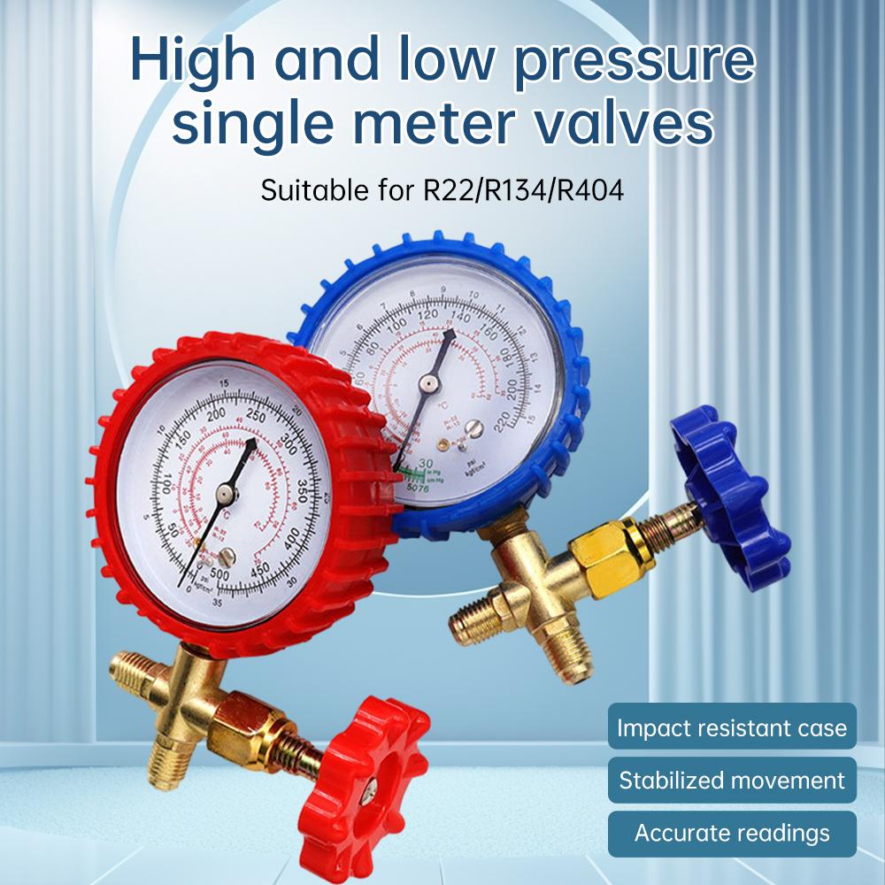 220PSI 500PSI Professional Air Conditioning Refrigerant Recharge Pressure Gauge Manometer High And Low Pressure Gauge Valve