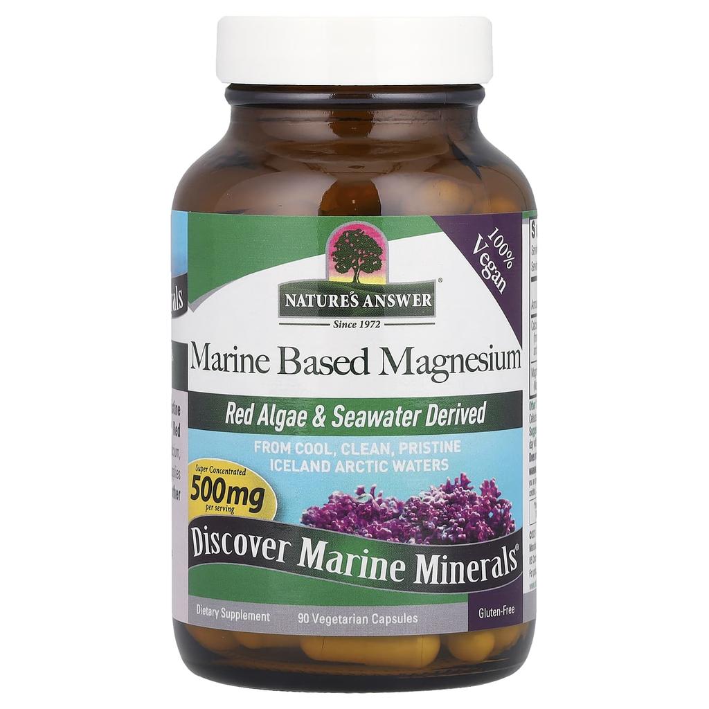 Nature'S Answer, Marine Magnesium, 500Mg, 90 Veggie Caps (250Mg per Capsule)