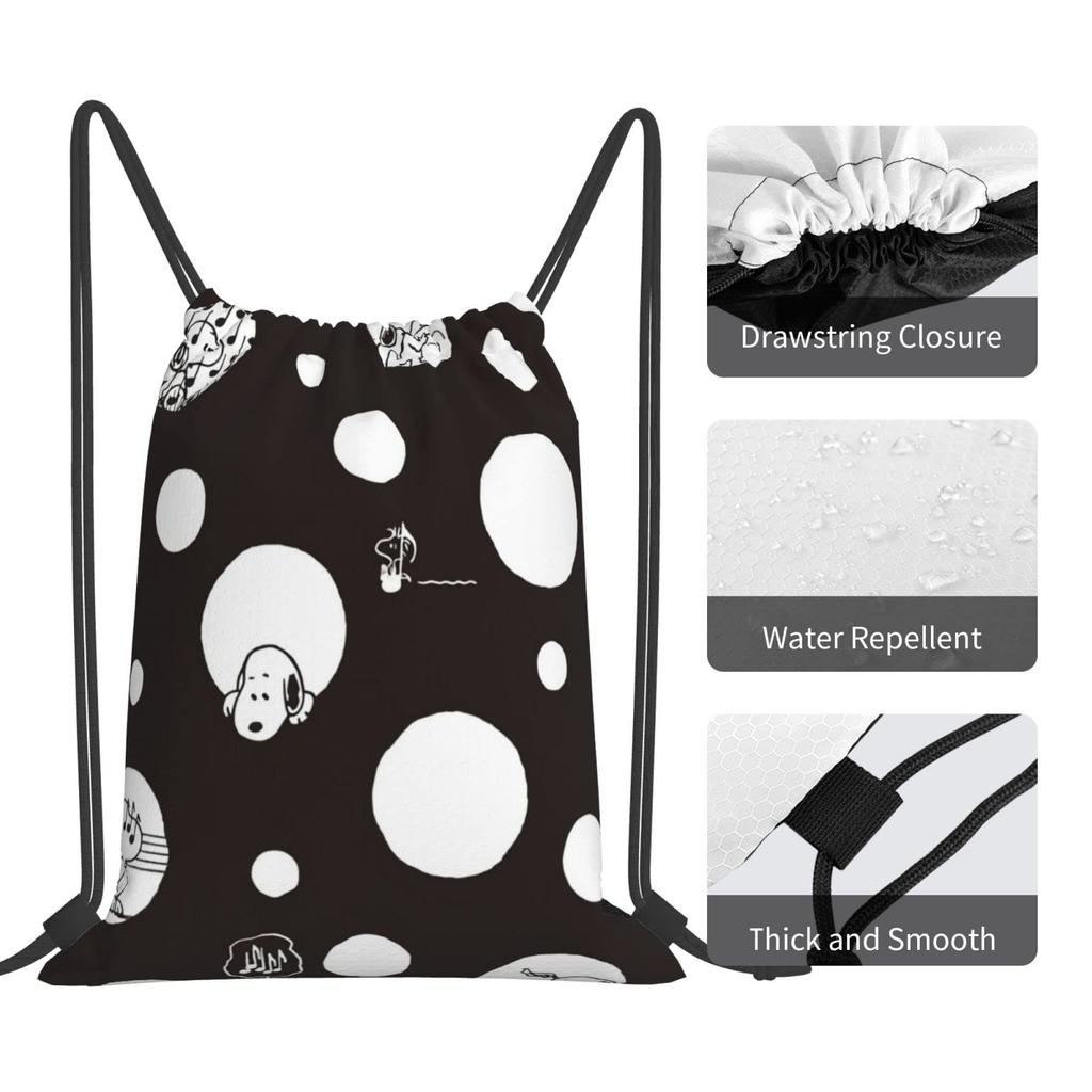 Спортивный мешок Snoopy, рюкзак со шнурком для использования, милый, легкий, стильный, складной, большой емкости, спортивная сумка, моющийся, персонаж, унисекс [AGGZOM]