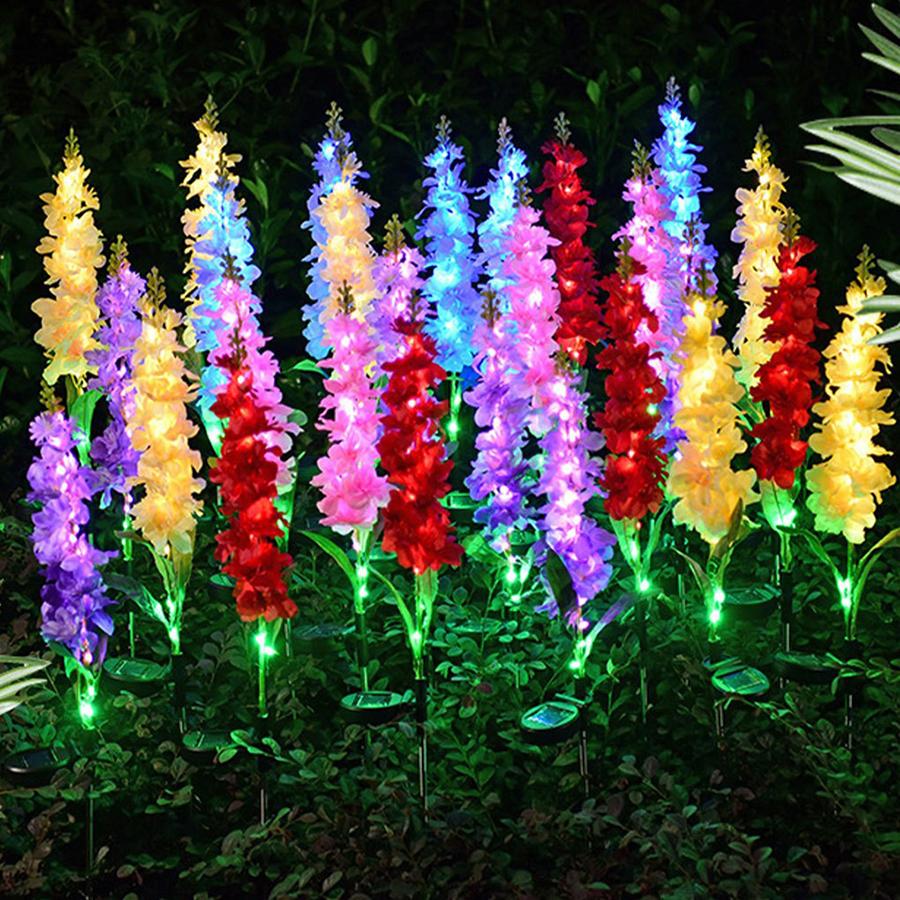 Solar powered hyacinth lamp, outdoor waterproof simulation flower lamp, lawn lamp, courtyard decoration landscape lamp