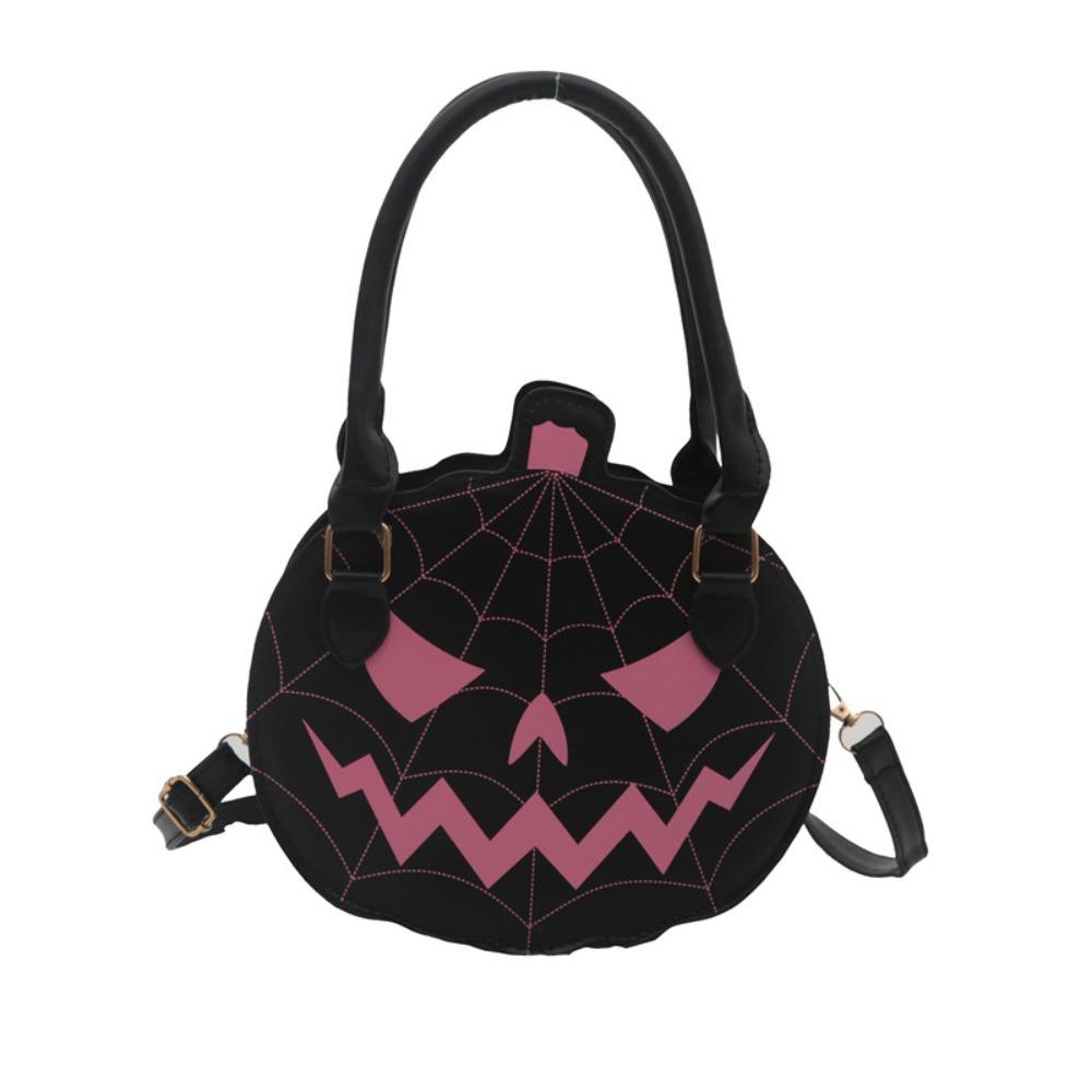 Round Halloween Shoulder Bag Skull Ghost Handbag Fashion Pumpkin Shape Bag Children's