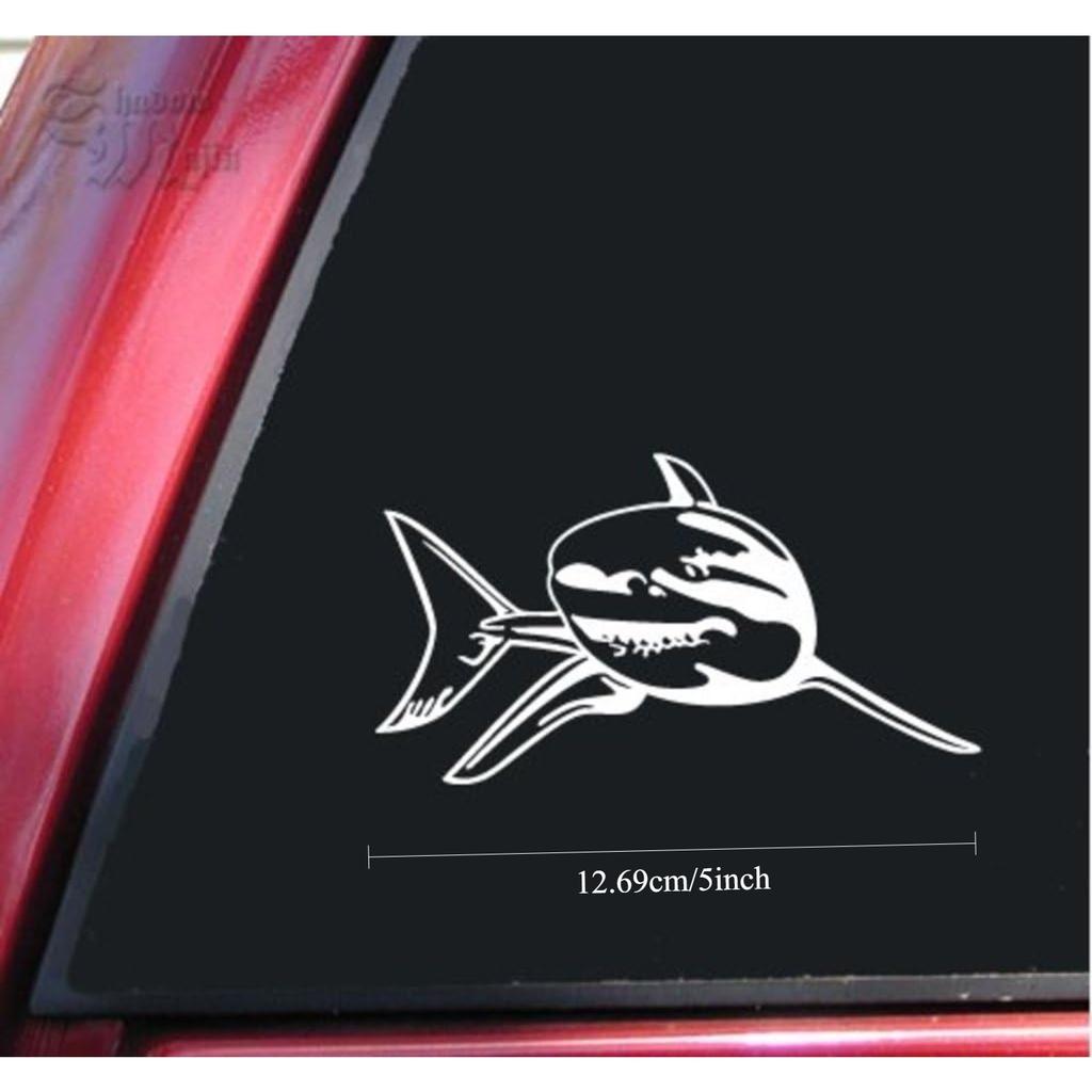 Great White Shark Vinyl Decal Sticker - White