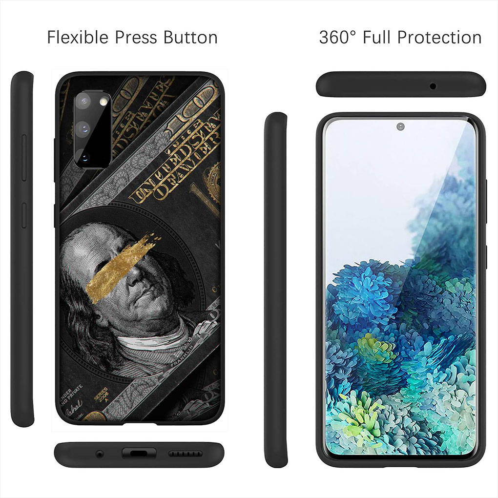 For Samsung Galaxy S24 S23 iPhone 16 15 14 Xiaomi Redmi Note 13 12 11 10 8 Plus 9 Pro Max X XR 14C Phone Case Money 100 Dollars Art OPPO Huawei Cover