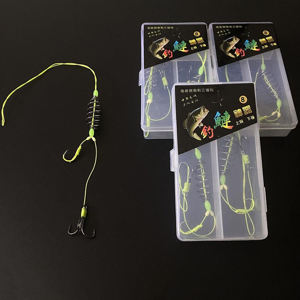 Рыболовные крючки для озер и рек, кормушка для рыбалки, завязанная вручную, 14 см, 1 коробка, не запутывается