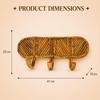 Eco Decx Handcrafted Rattan Wall Hooks, Wooden Key Holder & Coat Hanger Rack for Entryway, Bags, Towels & Home Decor 41  x  10  x  20 cm