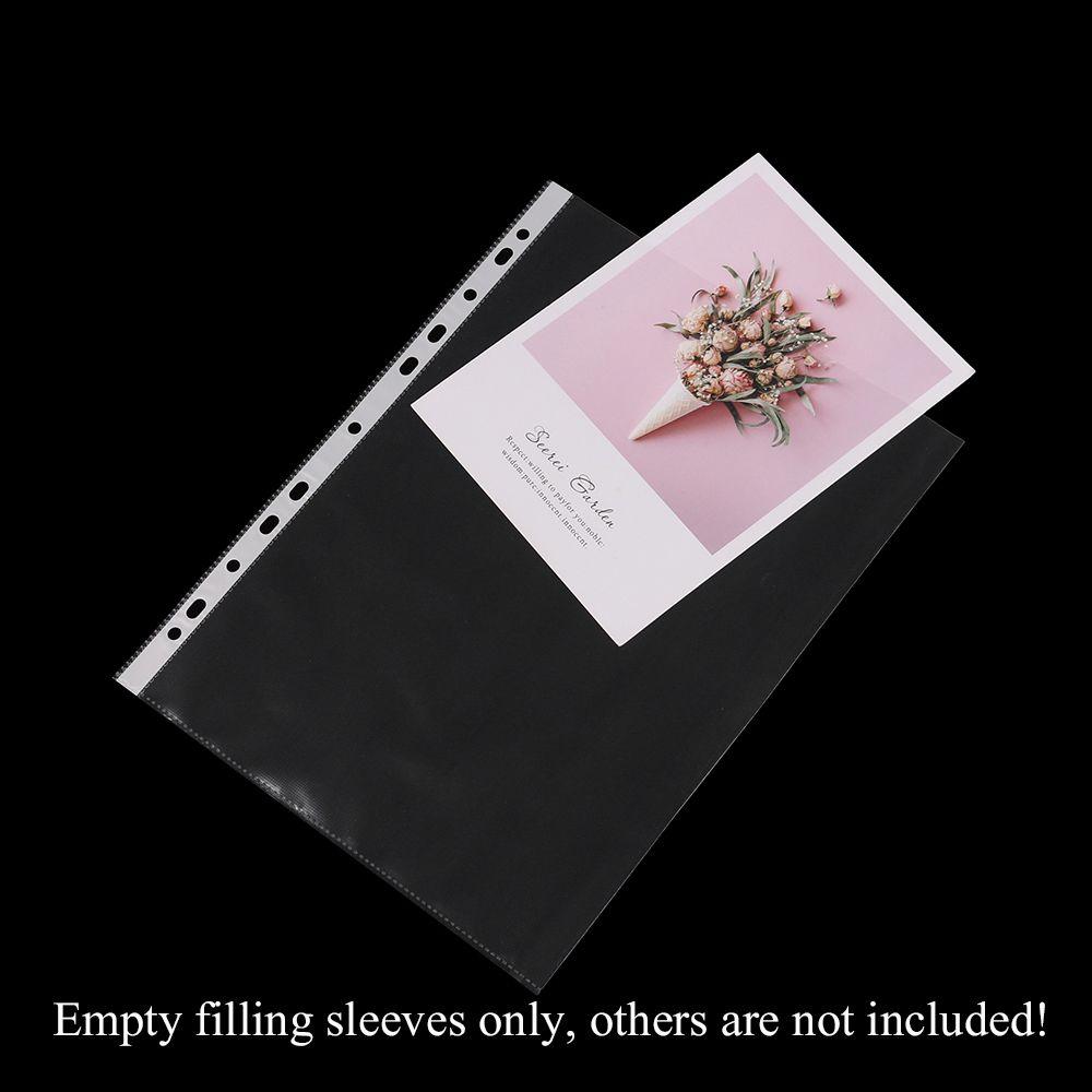100PCS Transparent A4 Loose-leaf File Pocket 11 Holes File Storage Protective Film