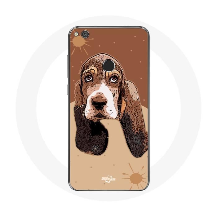 Чехол для Huawei P8 Lite 2017 Basset Hound с изображением морды собаки