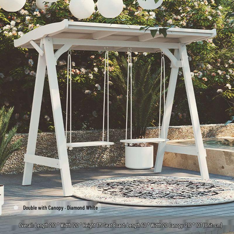 Садовые качели-кресло из массива дерева для улицы