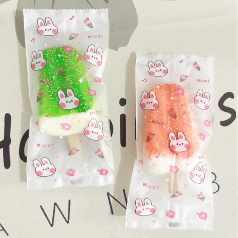 50/100pcs  Ice Cream Bags Disposable Plastic Popsicle Protective Cover Storage Cartoon Ice Popsicle Packing Bag