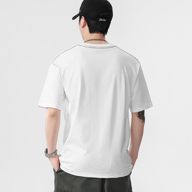 Новая летняя мужская футболка с круглым вырезом, с коротким рукавом, тонкая, повседневная, молодежная, с рукавом до локтя