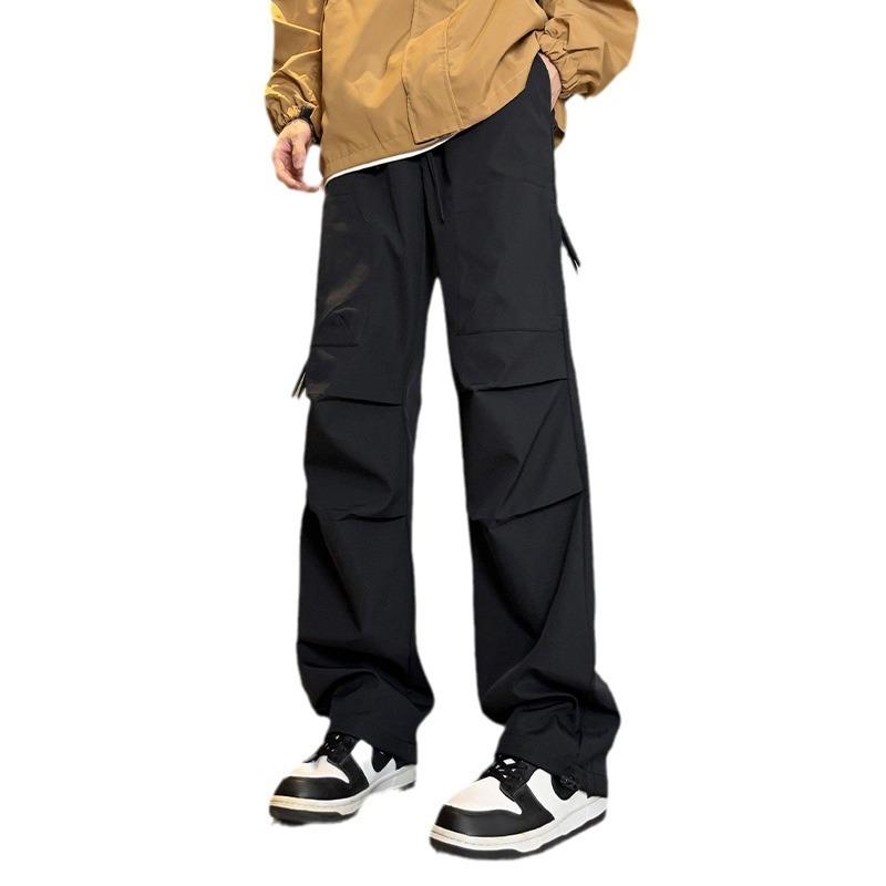 Весенне-осенние новые горные уличные брюки-карго с широкими штанинами, свободные комбинезоны, универсальные повседневные прямые брюки