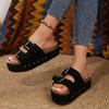 Сандалии Birkenstock на большой платформе Весна/Лето Новые Металлическая пряжка Пляжная обувь