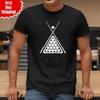 Snooker Distressed Men's T Shirt Printed Sports Cue and Balls Vintage Design T Top
